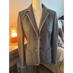 Italian wool blend grey melange‎ size 10 women's blazer